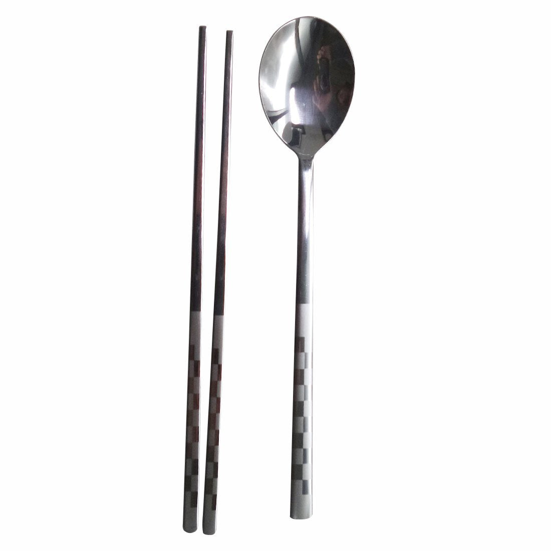 Stainless Steel Spoons And Chopsticks Set Mosaic Pattern