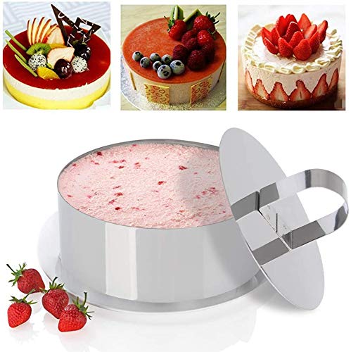 Uncle Jack Food Ring Molds Sets For Cooking, Stainless Steel Cake Rings Forming Rings With Pusher,2 Pack 3-1/8 And 2 Pack 2-3/8