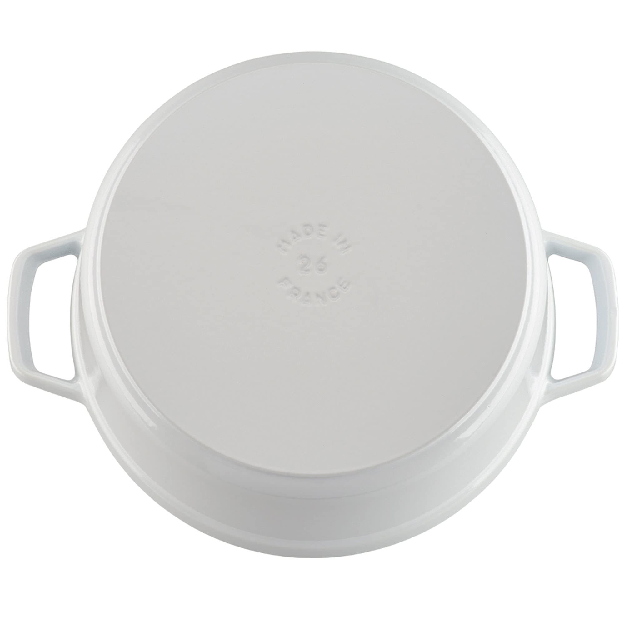 Staub Cast Iron Dutch Oven 5.5-Qt Round Cocotte, Made In France, Serves 5-6, White