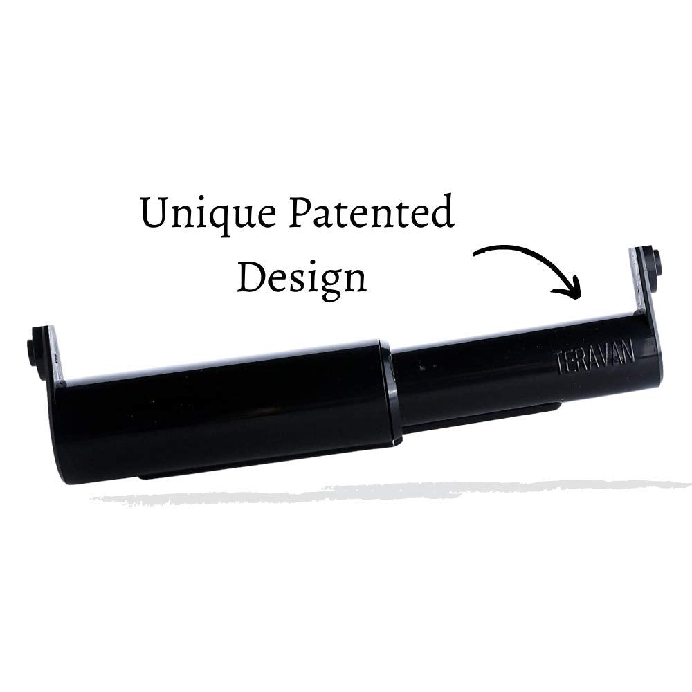 Teravan Standard Extender for Extra Large Toilet Paper, Black, Model TE-1003, Fits Double & Triple Rolls, Durable Plastic Material