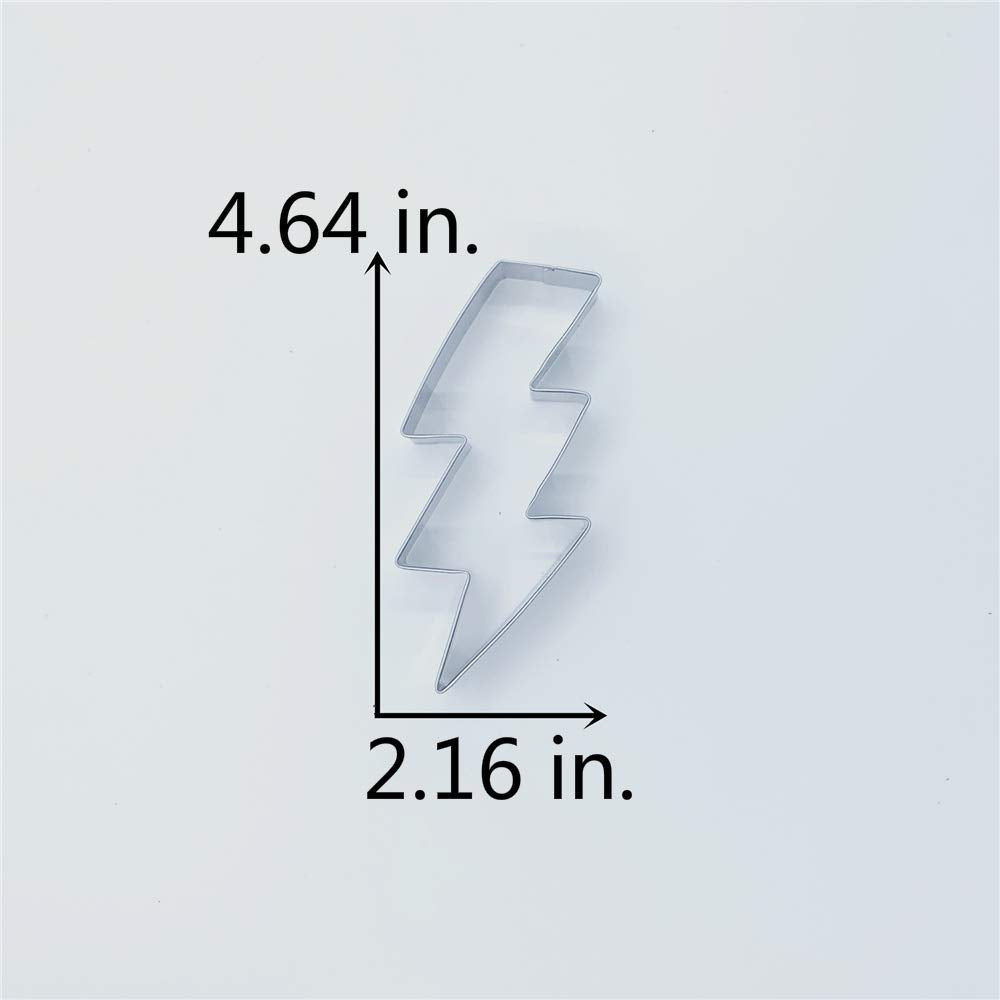 Liliao Flash Lightning Bolt Cookie Cutter Biscuit Fondant Cutters For Kids Birthday Party - 2.2 X 4.6 Inch - Stainless Steel