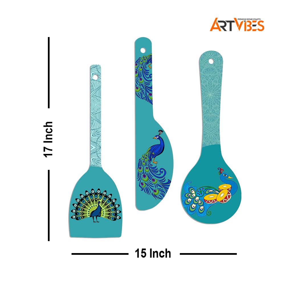 Artvibes Beautiful Peacock Wooden Wall Hanger for Home | Office | Living Room | Gift | Modern Decoration Items | Kitchen Wall De