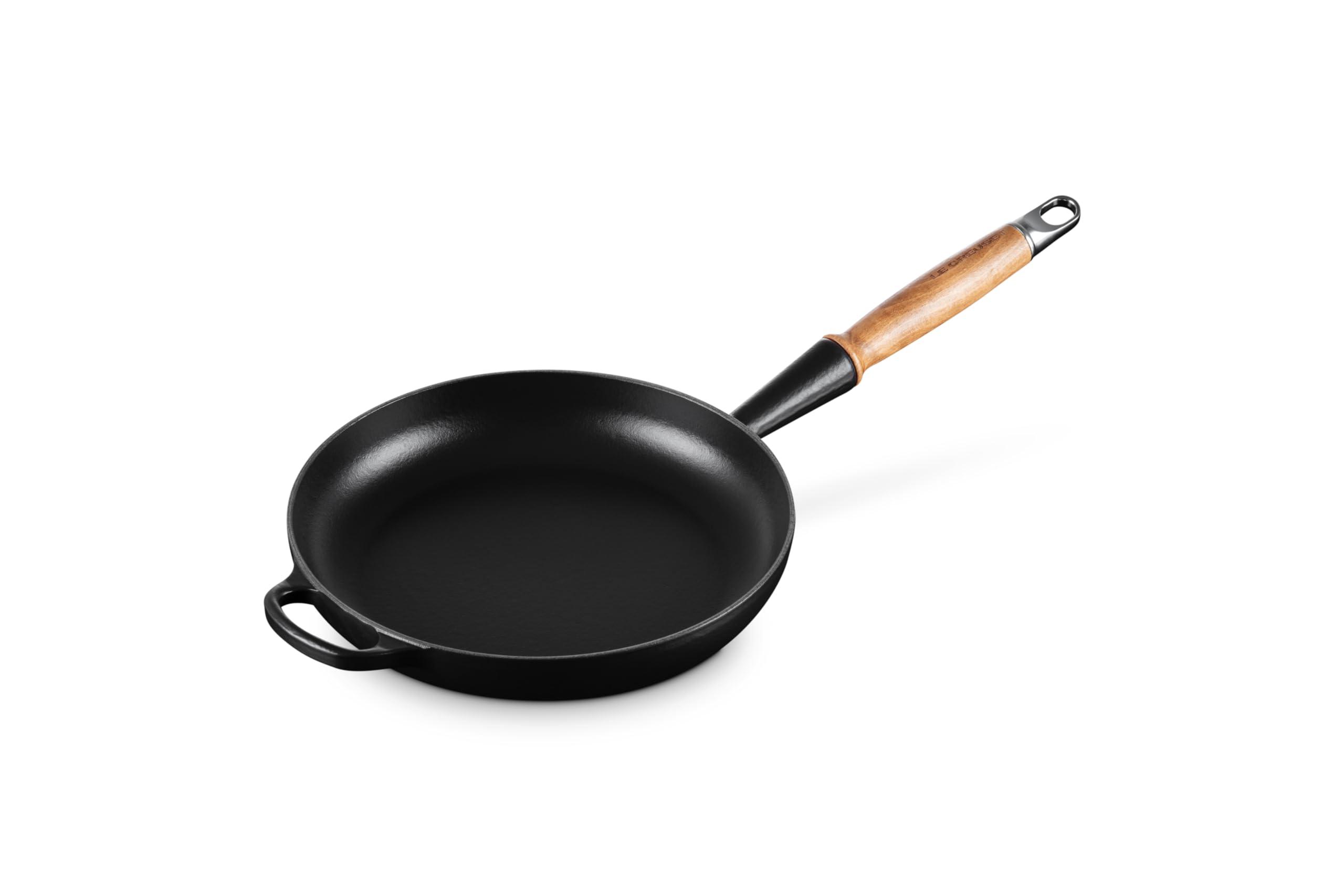 Le Creuset Enameled Cast Iron Alpine Wood Handle Fry Pan, 10.25, Licorice