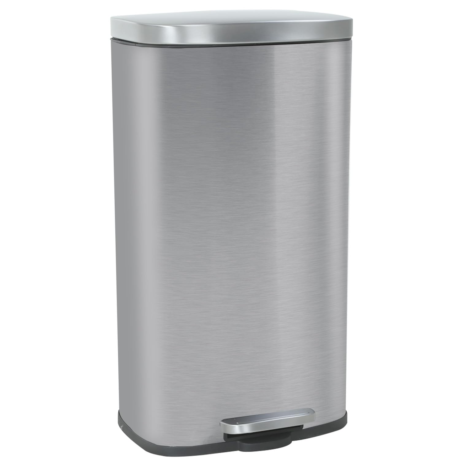 Paylesshere 8 Gallon (30L) Trash Can Kitchen Stainless Steel Trash Can Trash Can With Lid Removable Inner Bucket Foot Pedal Soft
