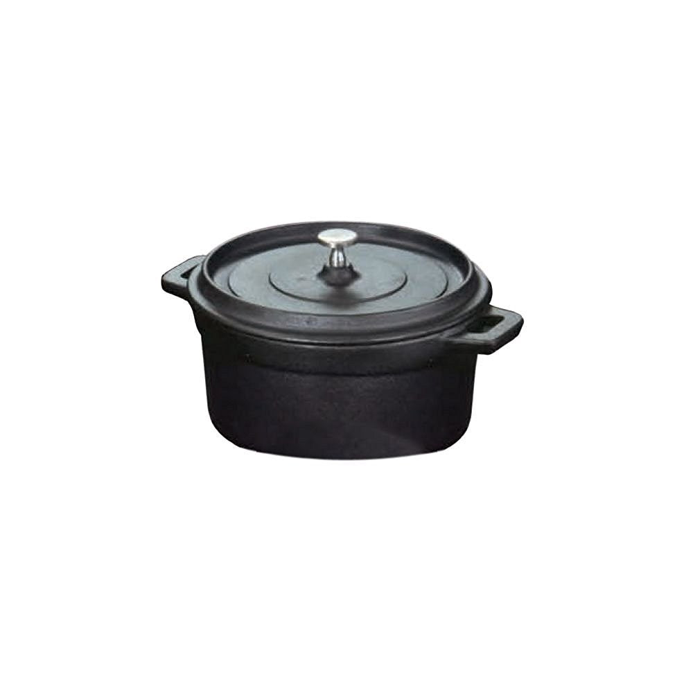American Metalcraft CIPR5526 Cast Iron Round Casseroles and Pots, 7.6 Length x 3.5 Width, Black