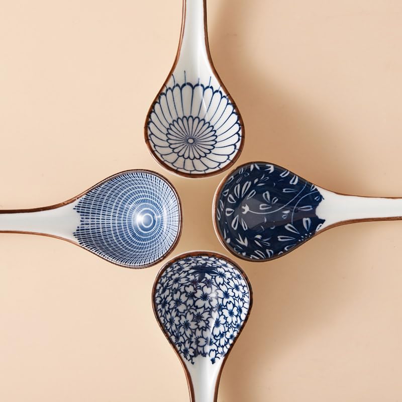 Jobntz Asian Soup Spoon,Ceramic Ramen Spoons Japanese Style For Pho, Miso Soup, Dumpling, Noodles, Chinese Wonton Dishwasher Saf