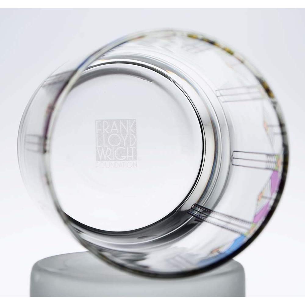 Frank Lloyd Wright Dof Double Old Fashioned Glass 14-Ounce (Gift Boxed Set Of 2, April Showers)