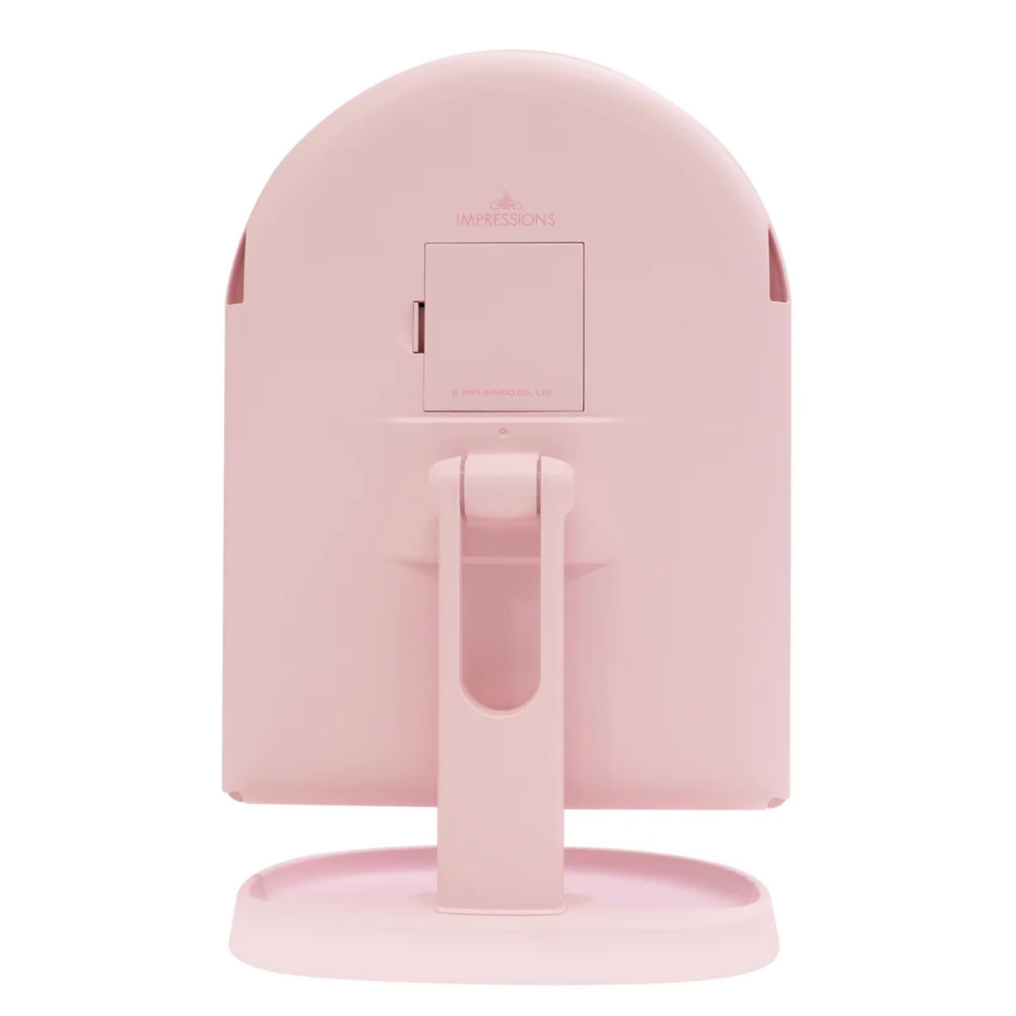 Impressions Vanity Hello Kitty Bow Arch Trifold LED Makeup Mirror for Desk, 3 Way View Foldable Vanity Mirror with Lights, 2X an
