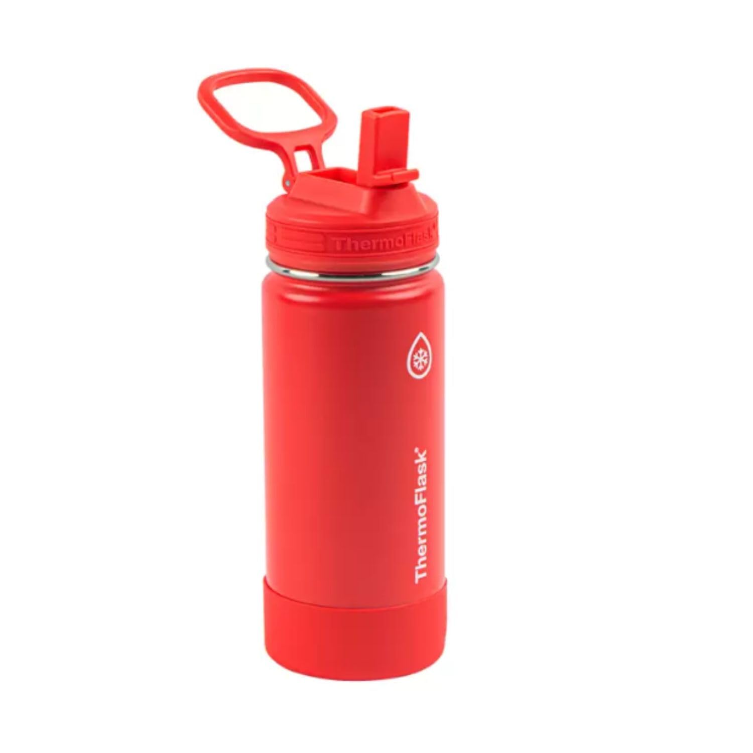 Thermoflask 16Oz Stainless Steel Water Bottle, 2-Pack, Red And Aquamarine