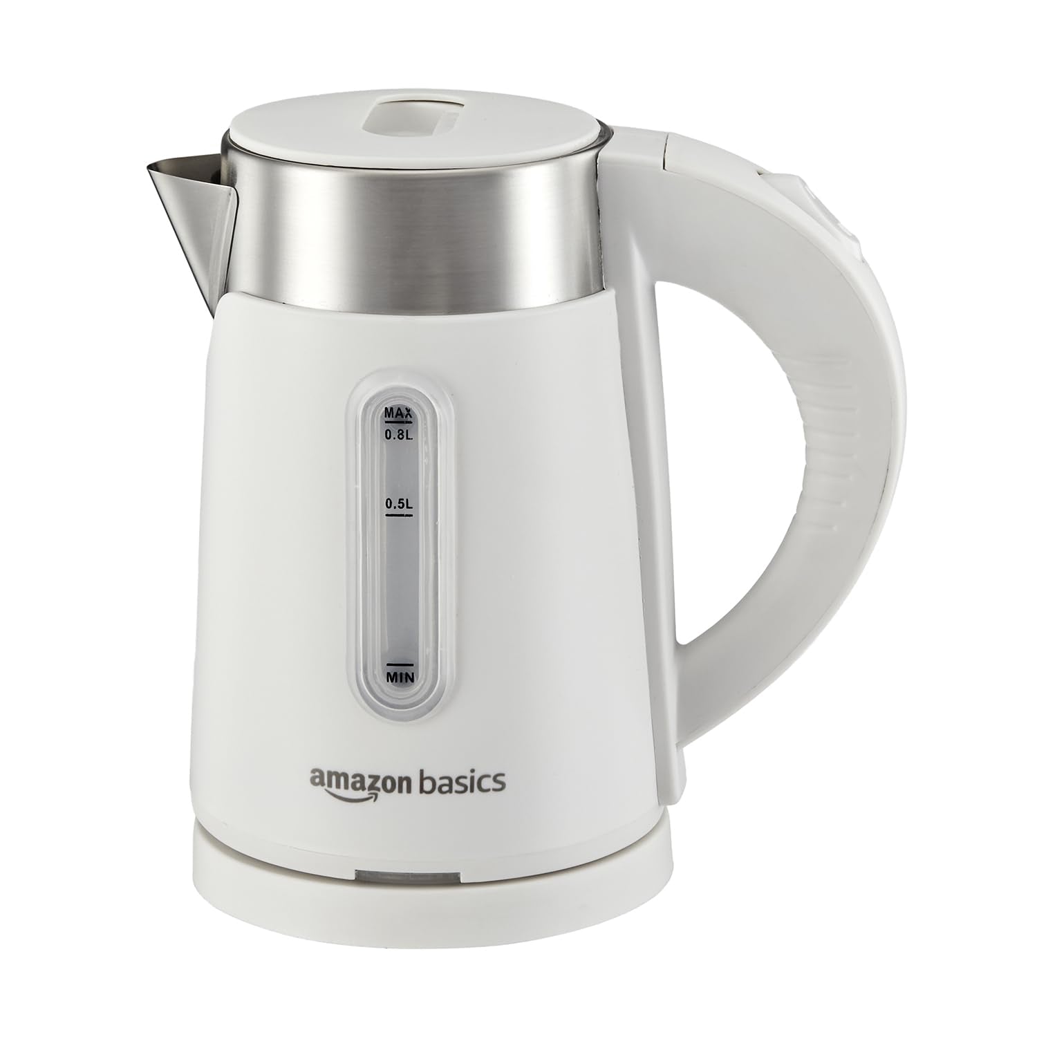 Amazon Basics 0.8 Litre Electric Kettle | 800W | 360 Swivel Base | Led Indicator | Dry Boil Protection | Auto Shut-Off & Overhea