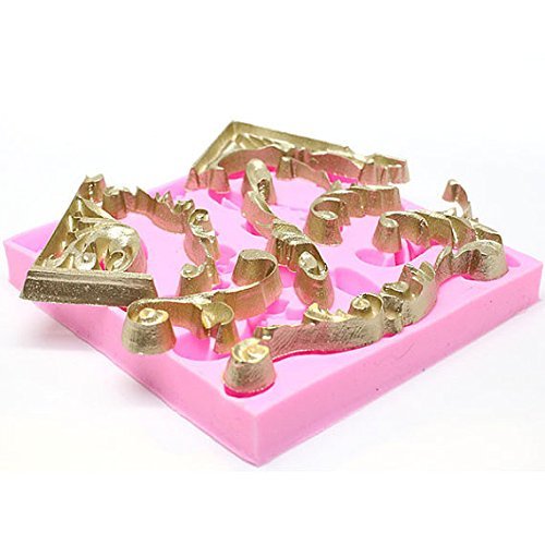 Anyana Scroll Sculpted Sugarcraft Silicone Mold 3D Retro Palace Gumpaste Cake Decorating Baroque Fondant Cupcake Decotions