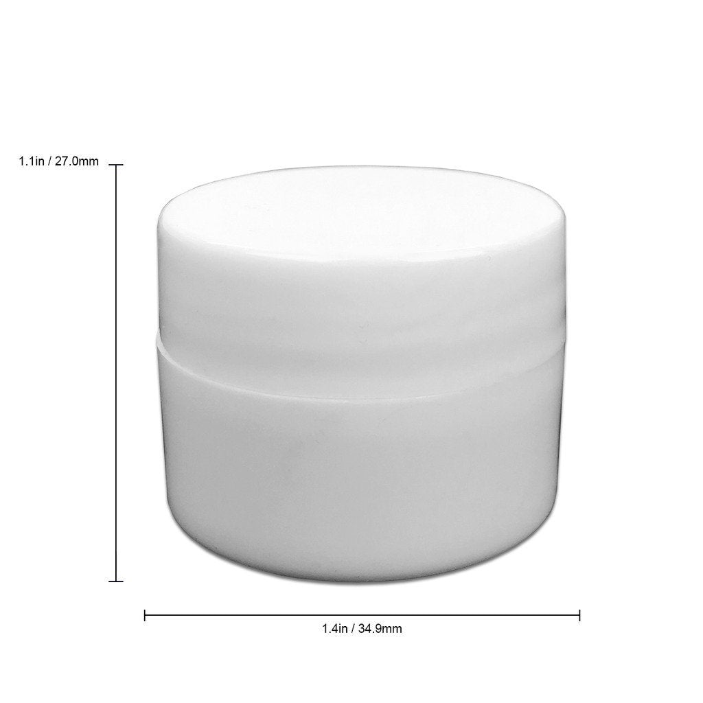 Beauticom 36 Pieces 7G/7Ml (0.25Oz) White Sturdy Thick Double Wall Plastic Container Jar With Foam Lined Lid For Herbs, Spices,