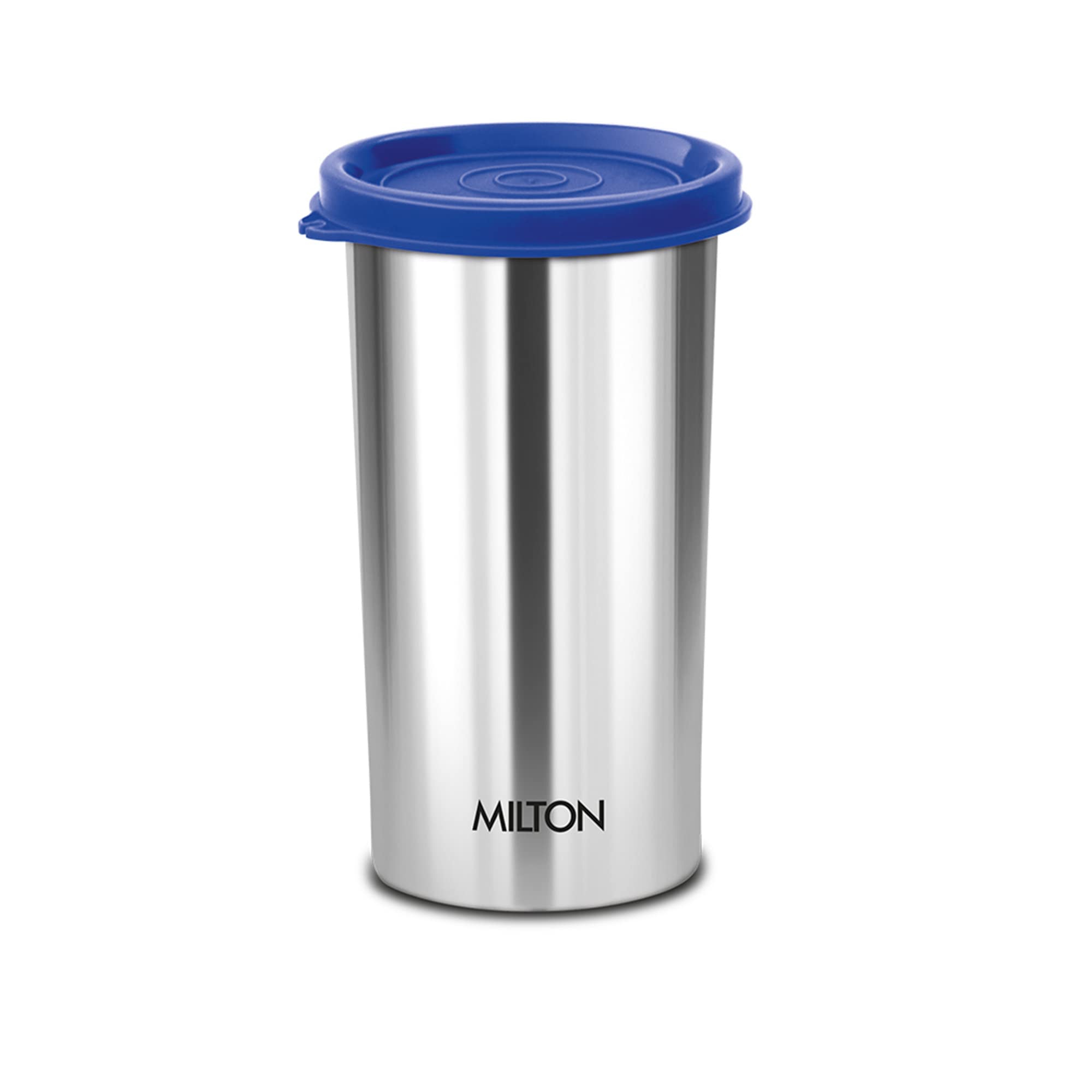 Milton Stainless Steel Tumbler With Lid Set Of 5, 415 Ml Each, Assorted (Lid Color May Vary) | Office | Gym | Yoga | Home | Kitc
