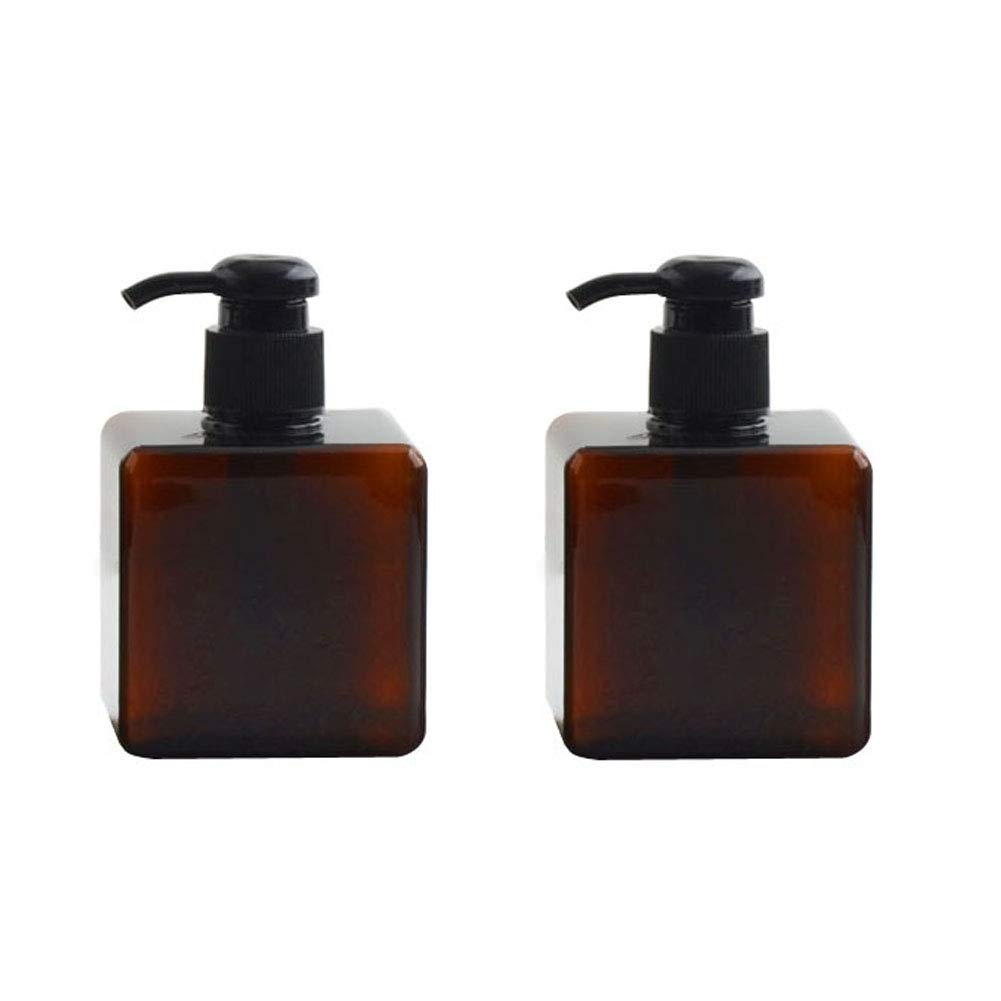 2Pcs 250Ml/8.4Oz Empty Plastic Foaming Pump Bottles Refillable Square Foam Soap Pump Dispenser Travel Toiletries Container For S