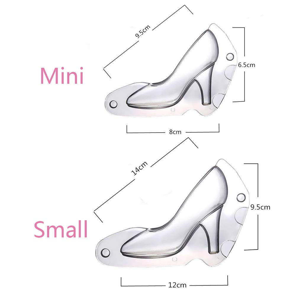 Hiparty Mini & Small 3D High Heel Shoe Chocolate Mold, Polycarbonate Stiletto Heels Candy Mold Wedding Bridal Shower Favors Birt