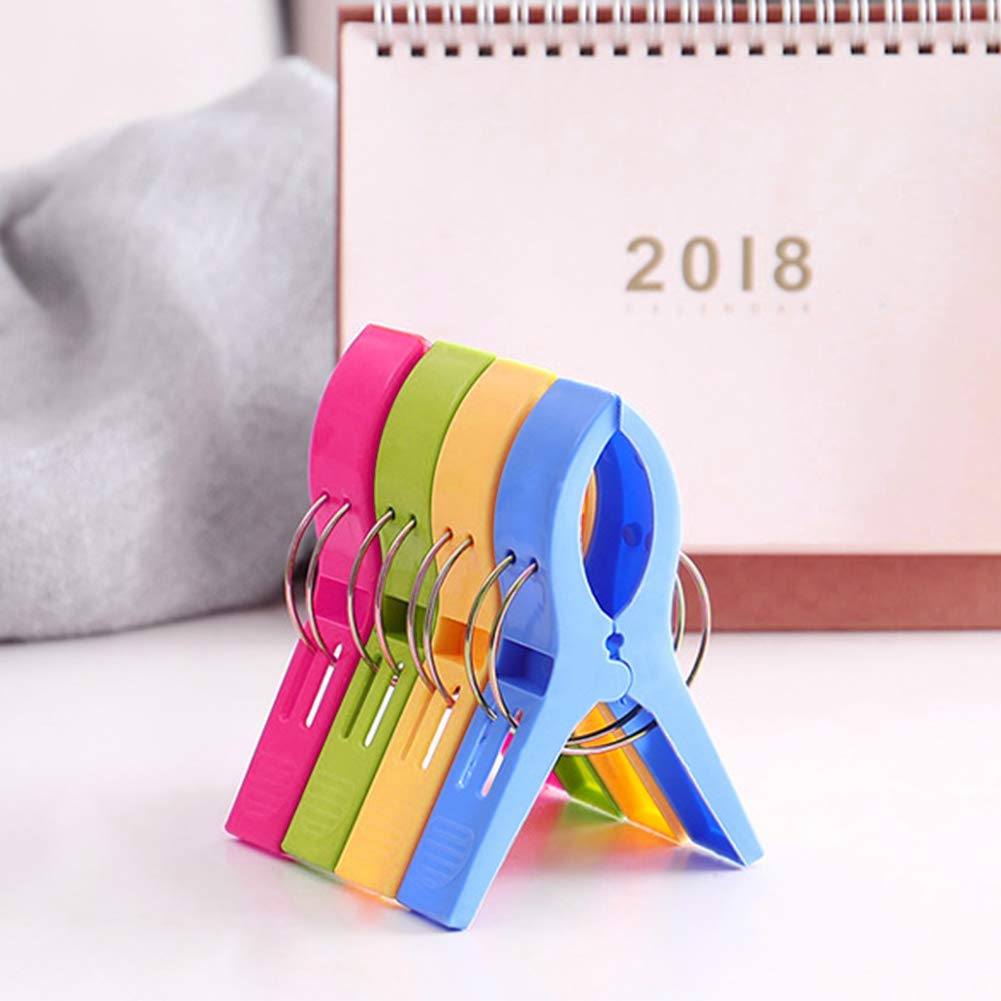 Beach Towel Clips 16 Pack  URAQT Bathroom Towel Clips  Large Towel Pegs and Bright Color Plastic Quilt Clips for Sunbeds  Sun Loungers  Pool Chairs  Laundry and More