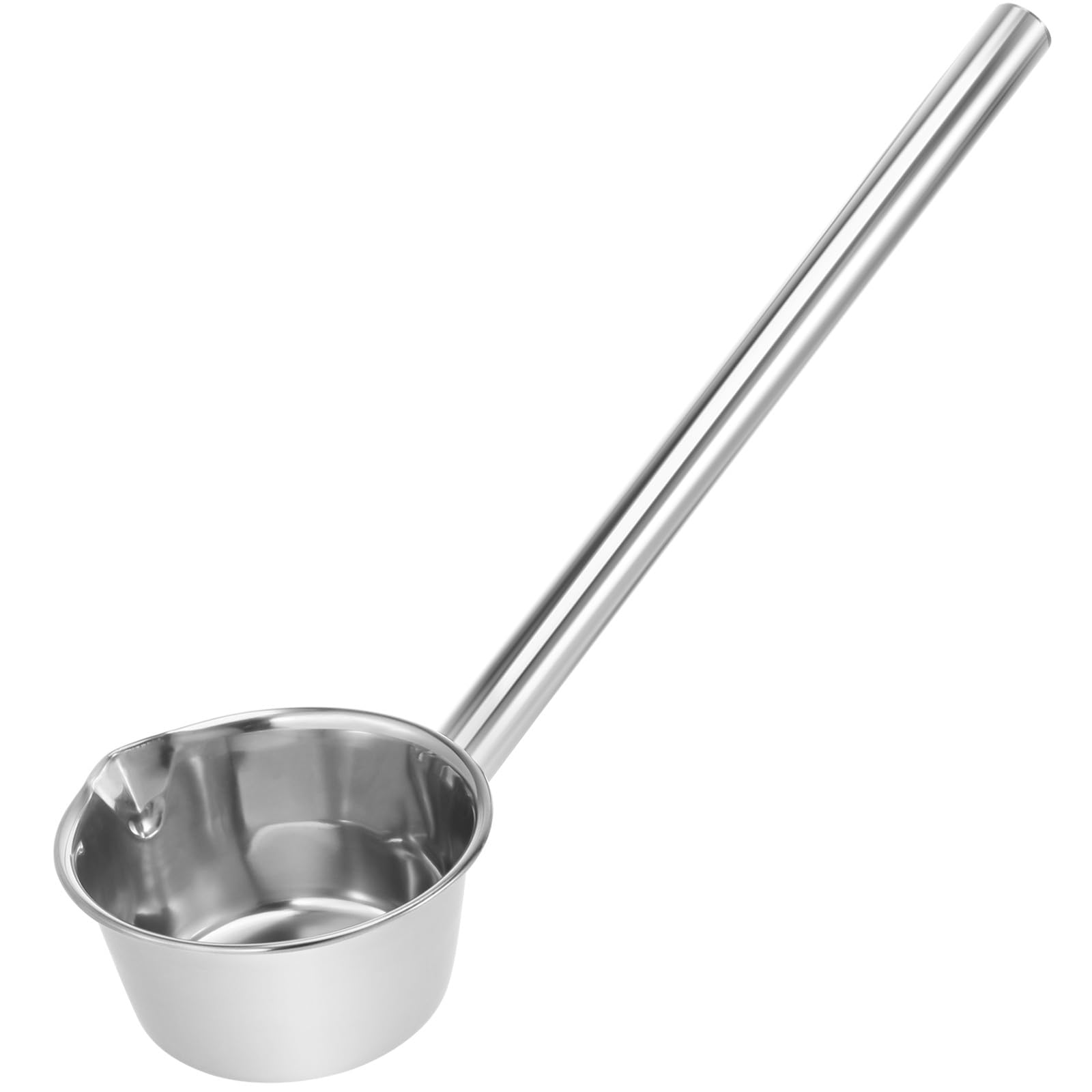TOYANDONA Stainless Steel Long Handle Water Ladle  17.32In Kitchen Soup Scoop with Pour Spout  Garden Watering Ladle Spoon for