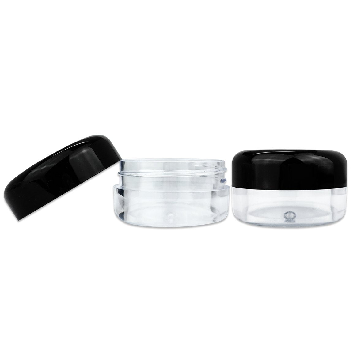 Beauticom (Quantity: 60 Pieces) 15G/15Ml (0.5Oz) Round Clear Jars With Black Lids For Powdered Eyeshadow, Mineralized Makeup, Co