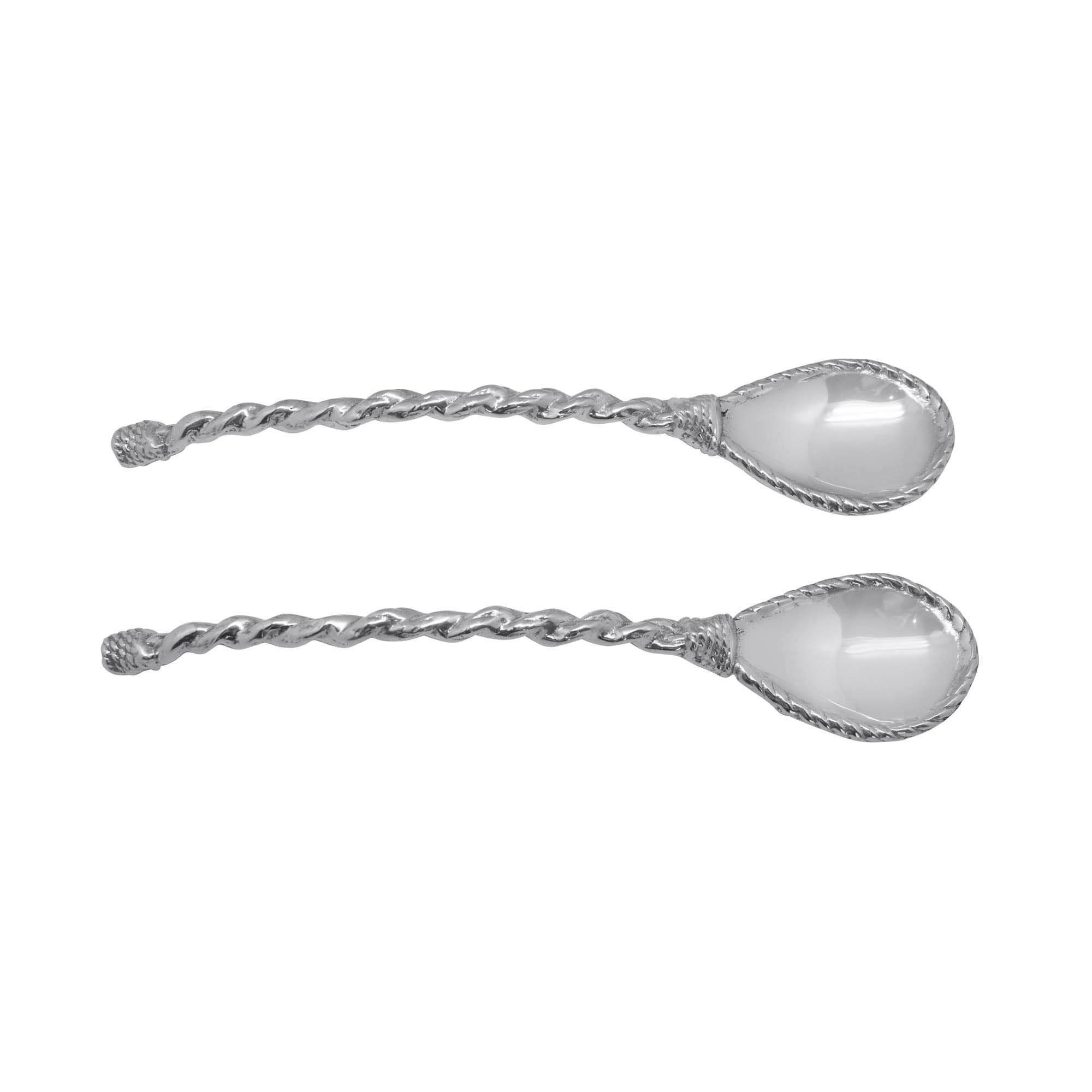 Mariposa Rope Handle Salad Servers, Silver