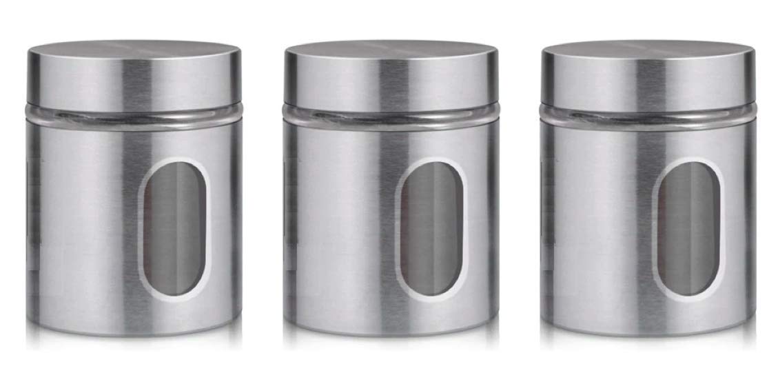 Homies, Stainless Steel Kitchen Canister, Airtight Food Storage Jars With Lid, Visible Window Seasoning Cereal Container Organiz