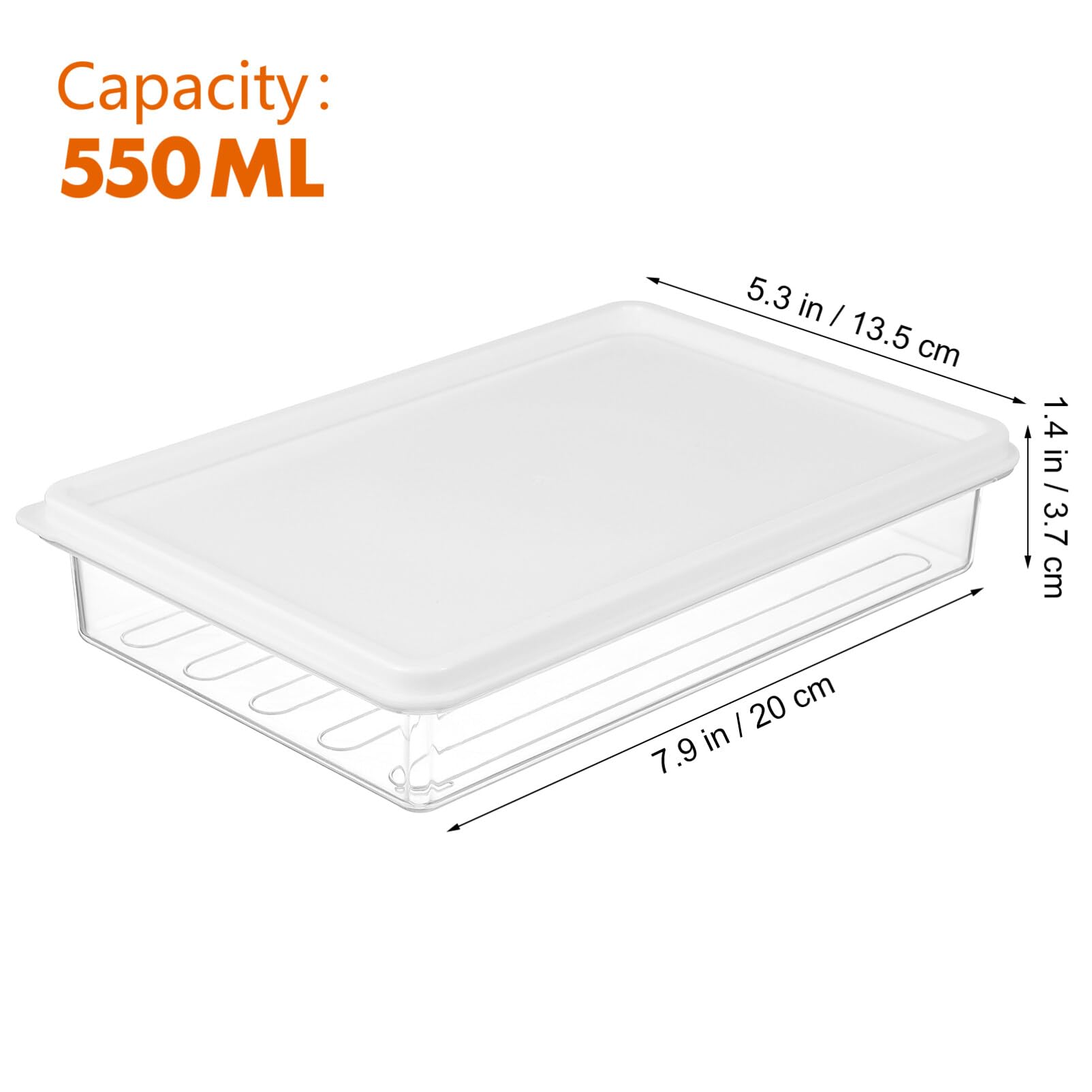 Hemoton Clear Meat Storage Container Bacon Keeper Box Bacon Storage Bins Refrigerator Meat Saver Case Fruit Vegetable Organizer