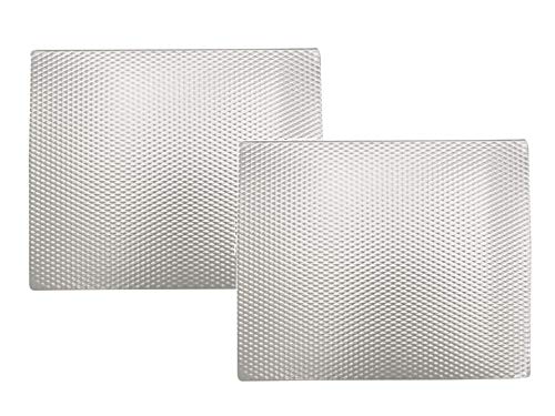 Heat Resistant, Non-Slip, Metal Counter/Table Protector Mat, Large - 14'' X 17'' - 2 Pack - Silver