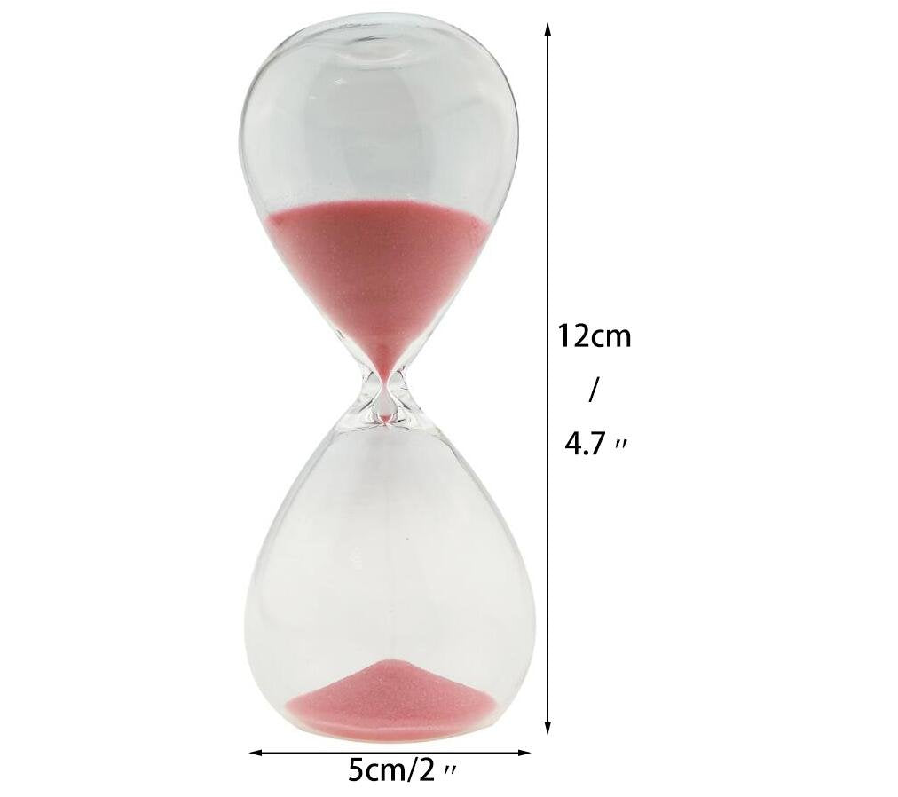 Large Fashion Colorful Sand Glass Sandglass Hourglass Timer Clear Smooth Glass Measures Home Desk Decor Xmas Birthday Gift (Pink