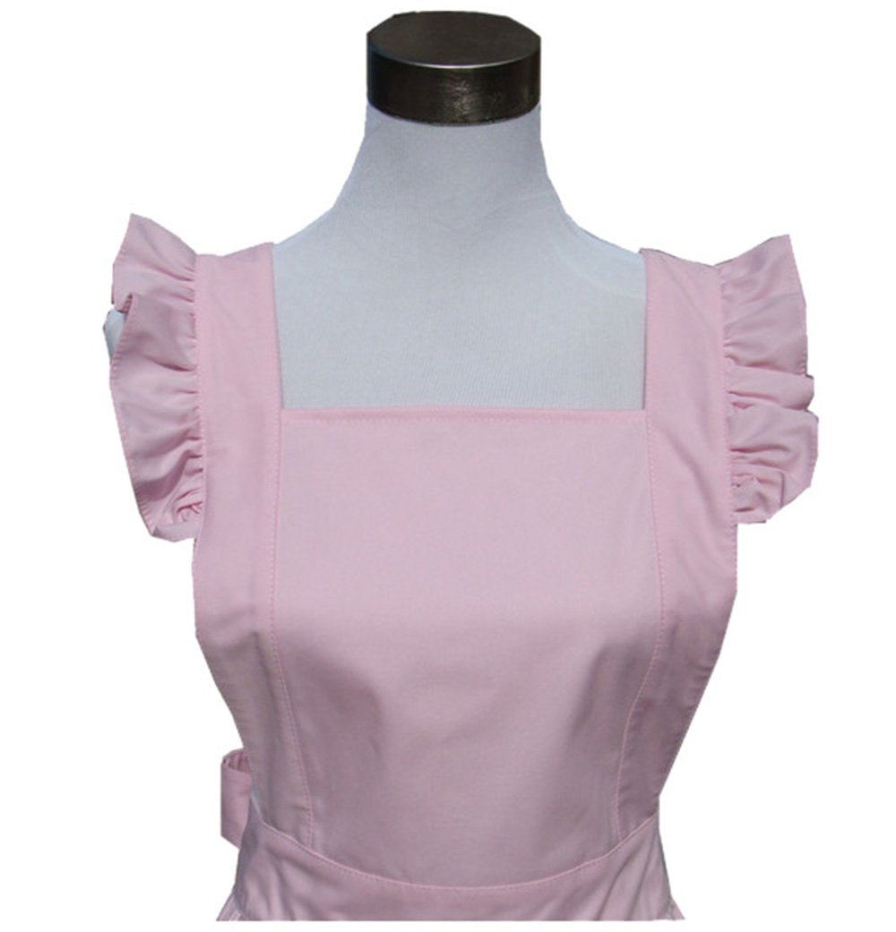 Hyzrz Lovely Retro Ladys Cotton Aprons Chic Cake Kitchen Cook Apron (Pink)