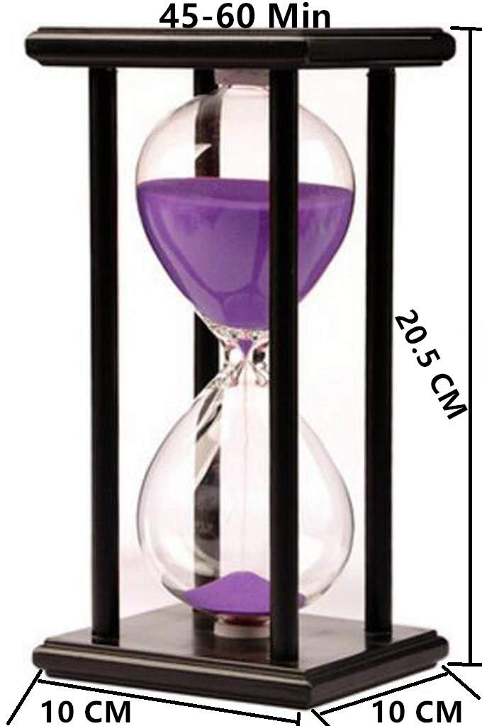 45 Minutes Hourglass Sandglass Timer Sand Timer Clock 45 Min Wooden Frame Home Decoration Office Ornament Wooden Frame Kitchen T