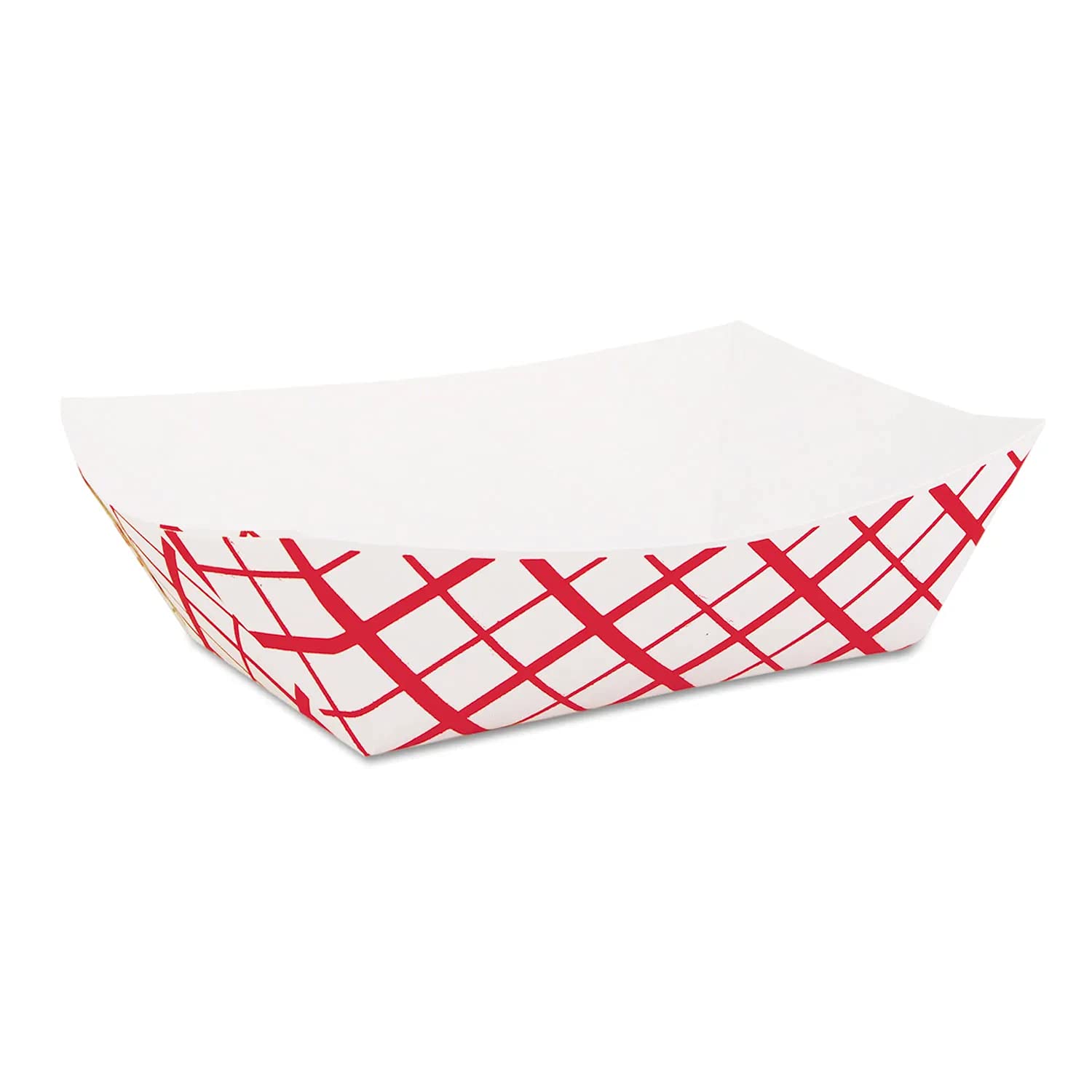 1lb Disposable Red and White Plaid Food Trays- Pack of 100ct
