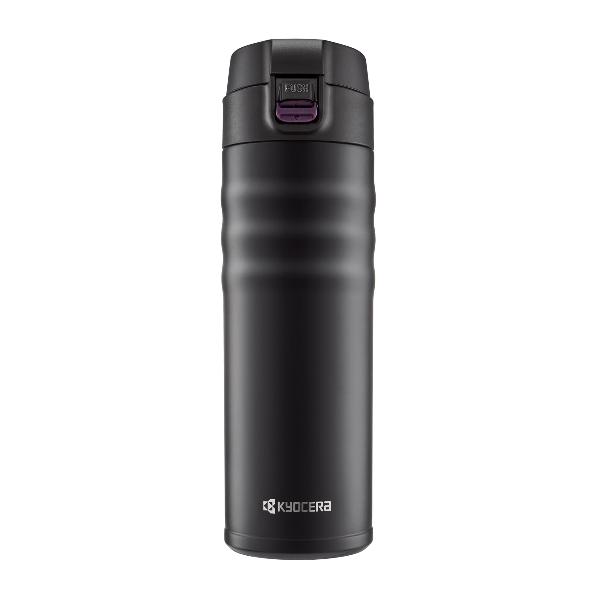 KYOCERA Slim Ceramic Interior Travel MugFits Most Cup Holders, SpillProof