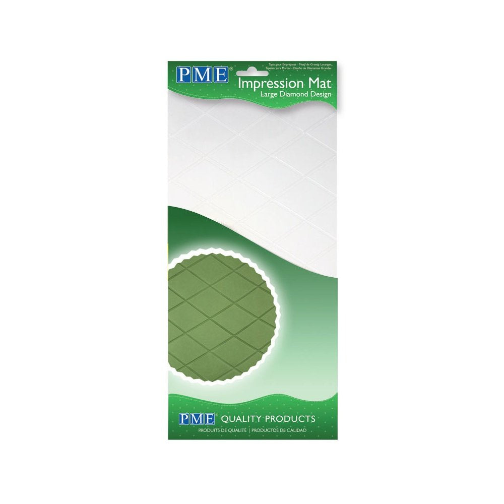 PME Impression Mat Large Diamond Design, for Cake Decorating, Standard, Transparent