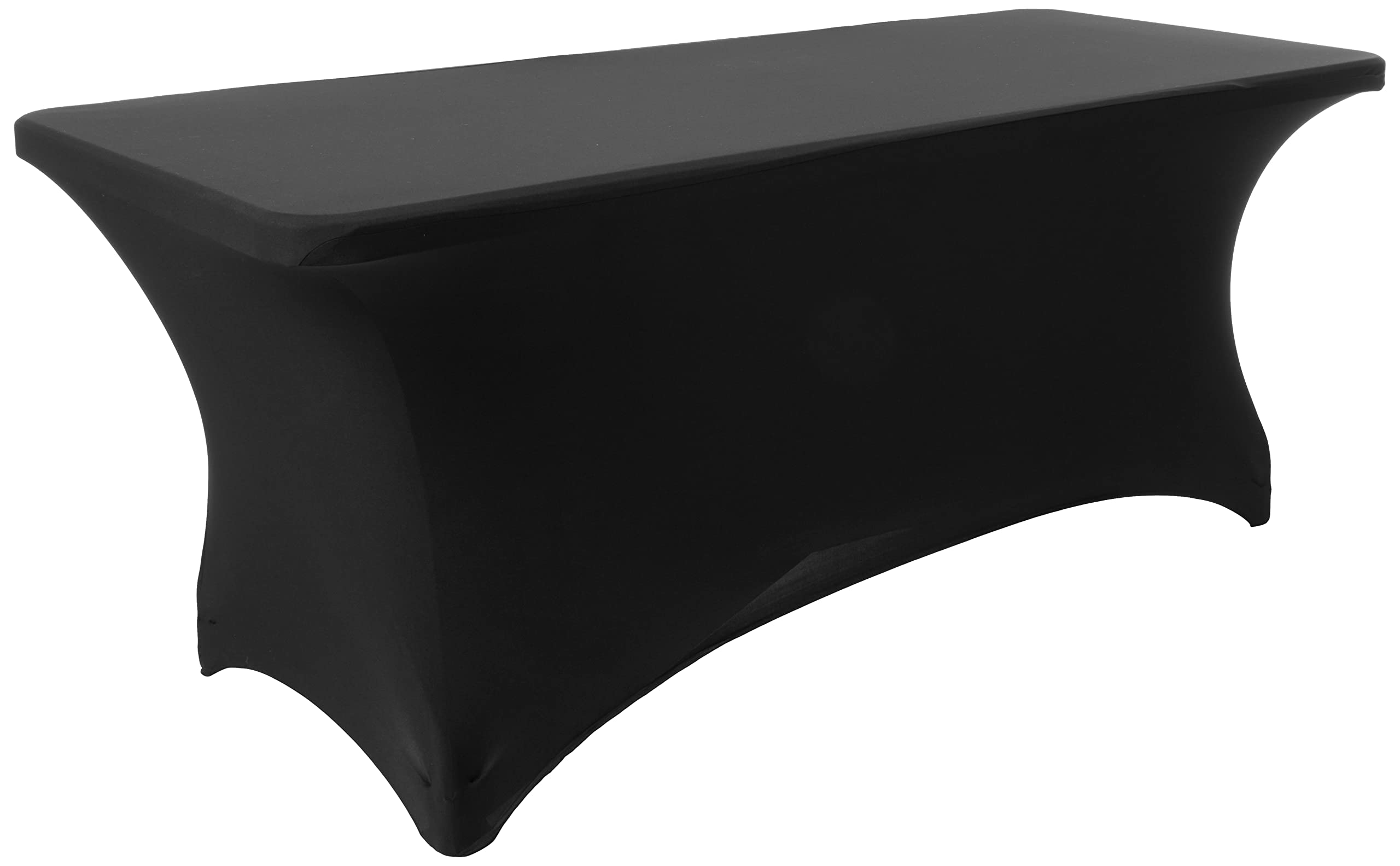 LA Linen Rectangular Open Back Spandex Tablecloth  72 by 30 by 30-Inch  Black