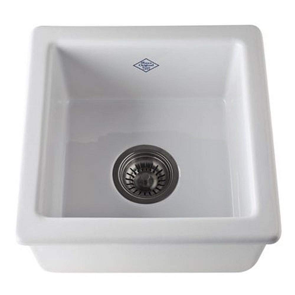 Rohl RC1515WH FIRECLAY Kitchen Sinks, 15Inch by 15Inch by 717/32Inch, White