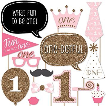 First Birthday Girl Photo Booth Sticks
