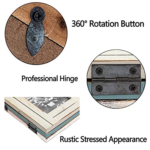 RiteSune Rustic Picture Frame 3 Folding 5X7 Triple Hinged Photo Frame Collage for Home Office Desk, Present for Christmas, New Y