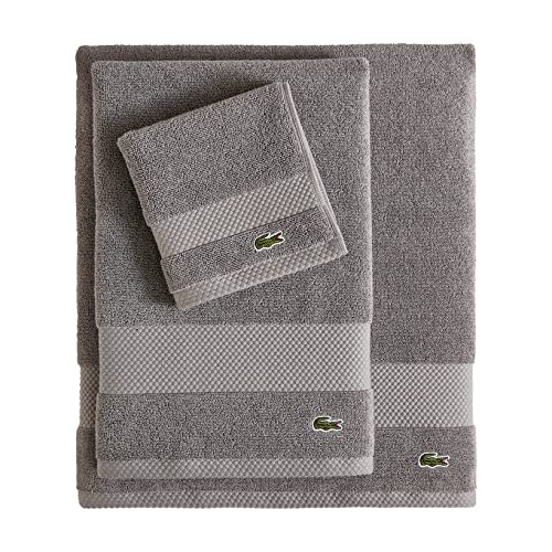 Lacoste Heritage Supima Cotton Bath Towel, Meteorite, 30'' X 54''