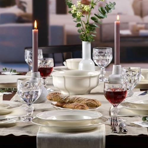 Villeroy & Boch Manoir 18-Piece Dinnerware Set, Plates & Bowls, Premium Porcelain, Made in Germany, White