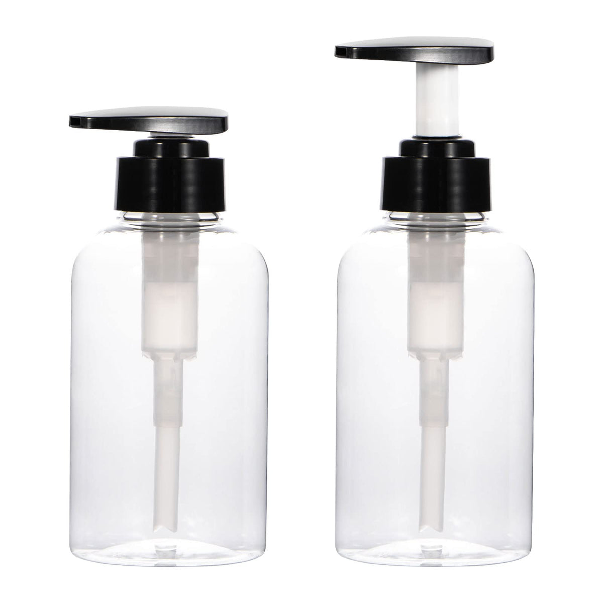 Yebeauty 2 Pack Clear Pump Bottles 17Oz/500Ml, Empty Plastic Lotion Bottle Pump Dispenser With Pump Refillable