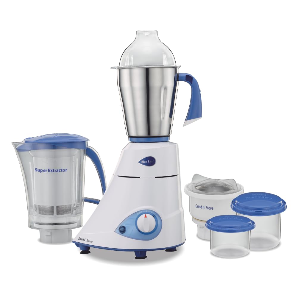 Preethi Platinum Mixer Grinder For Kitchen|110V, 550W, Mixie, 3 Jars | Super Extractor Juicer Jar With 2 Air-Tight Containers, W