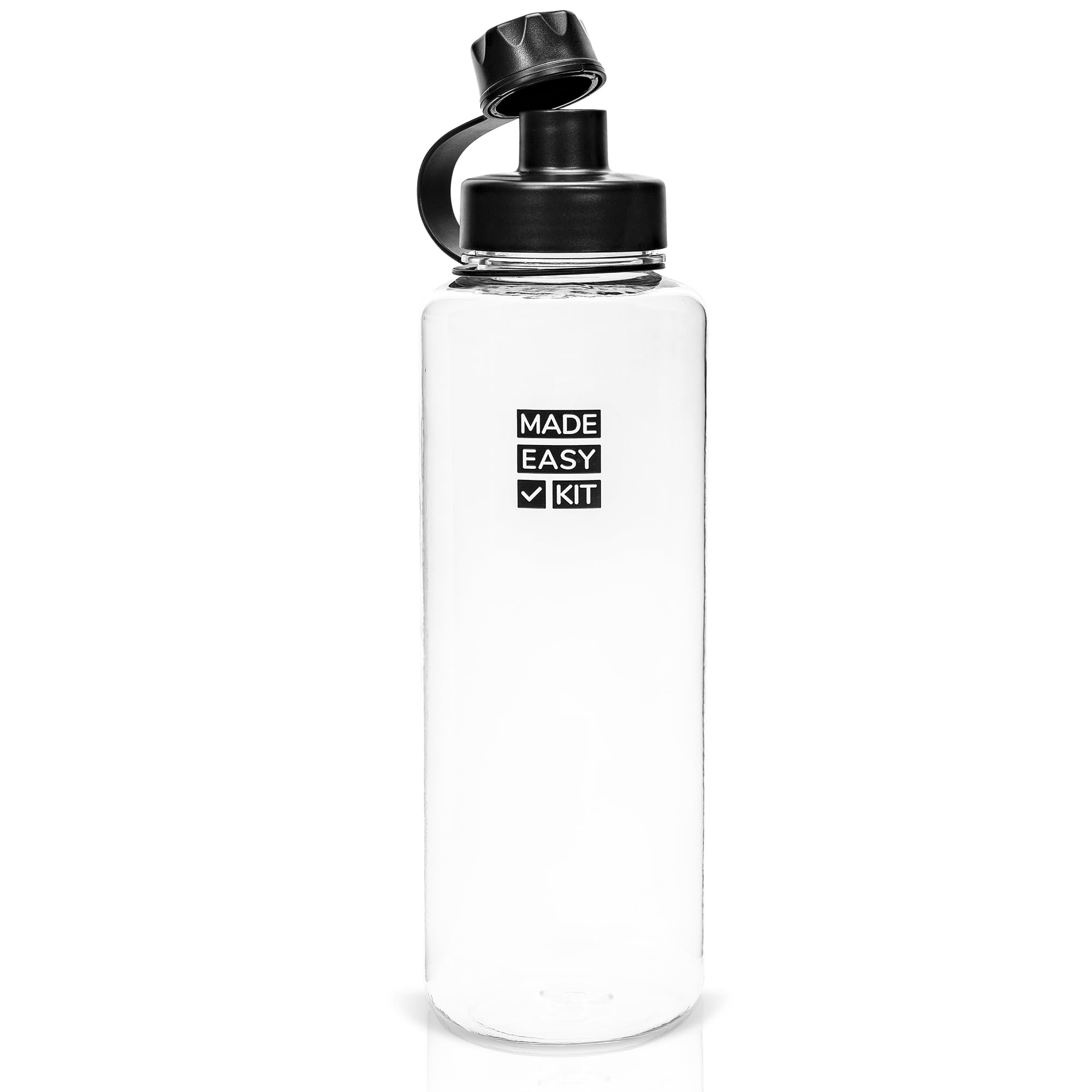 Made Easy Kit Tritan Plastic Water Bottle - Revolutionary Lid, Wide And Narrow Mouth Openings - Bpa Free Water Bottle, Dishwashe