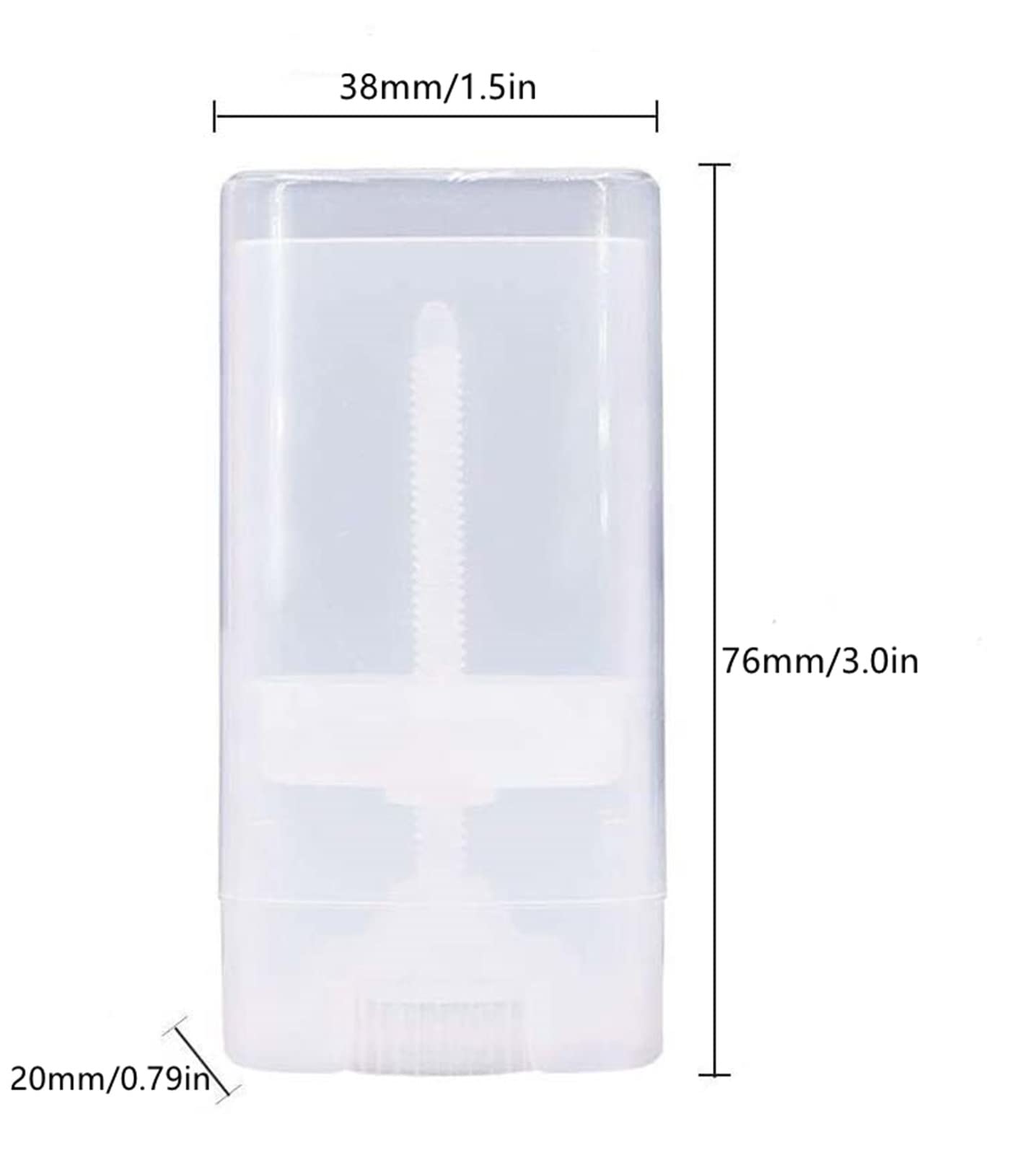 Minsily 20 Pcs 15Ml Clear Empty Plastic Oval Deodorant Containers Oval Lip Balm Tubes Lipstick Tubes 0.5 Oz Deodorant Sticks Tub