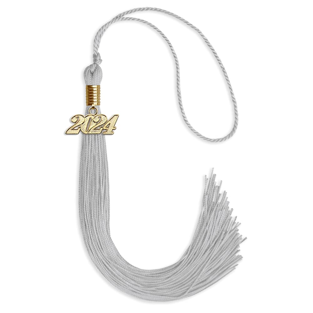 Endea Graduation Single Color Tassel with Gold Date Drop (Silver, 2024)