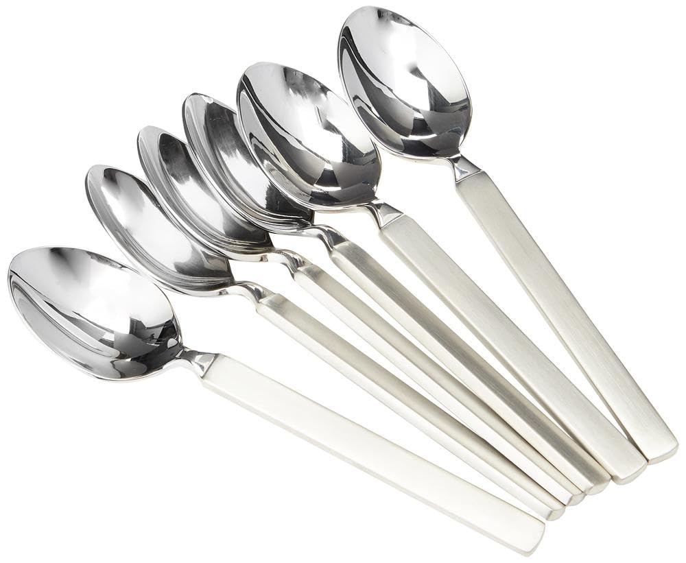 Alessi ''Dry'' 5-3/4-Inch Tea Spoon With Satin Handle, Set Of 6