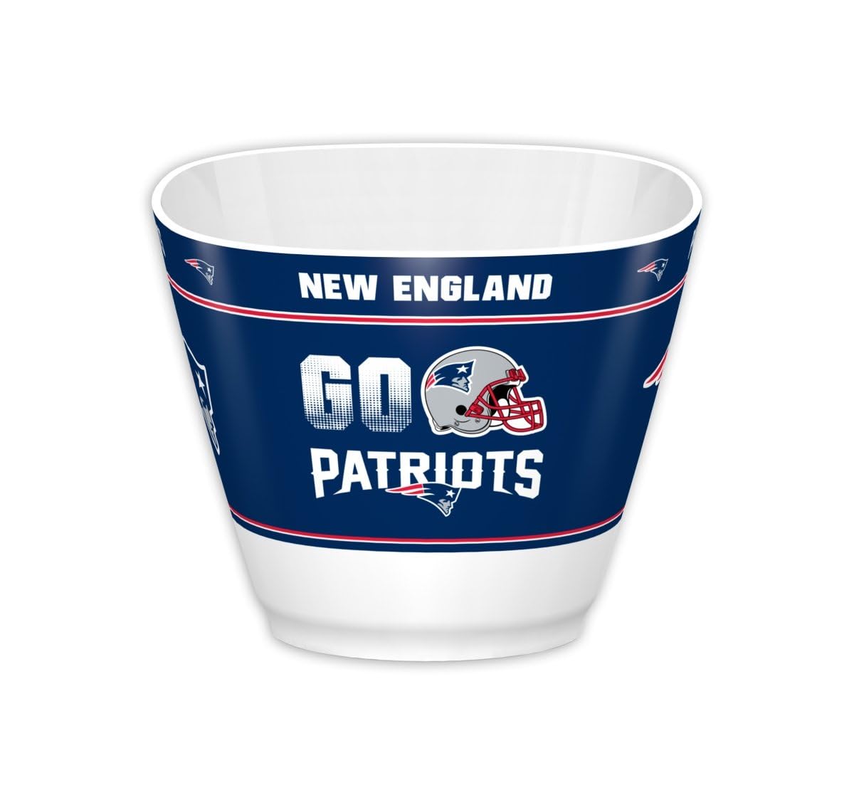 Fremont Die NFL New England Patriots Party Snack Bowl, 7.85 Bowl (1 Gallon), White/Team Colors