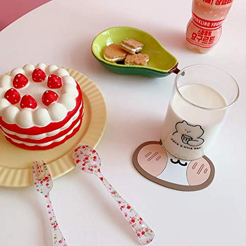 Kddom 4 Pcs Silicone Colorful Animal Coaster Cup Mat Heat-Insulated Non Slip Drink Cup Mat