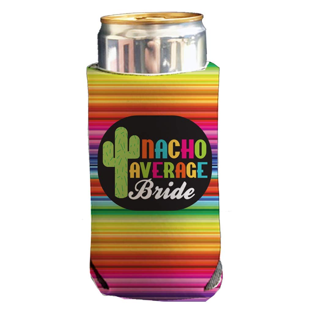 Victorystore Slim Can Coolers: Nacho Average Bride Bachelorette Slim Can Coolers Set Of 7 (6 Amigos 1 Bride Can Cooler)