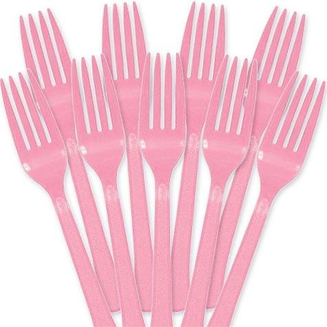 Amscan 8017.109 Premium New Pink Plastic Forks, 50Ct