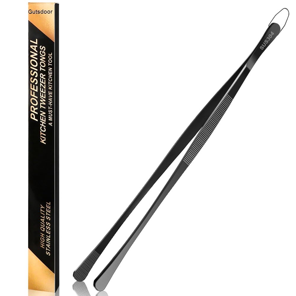 Gutsdoor Kitchen Tweezer Tongs 12-Inch Cooking Tweezers Stainless Steel, Food Tongs Chef Tweezers For Cooking, Pasta, Bbq, Bakin