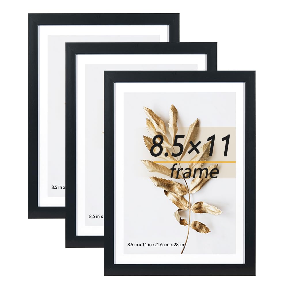 Hogaryo 8.5x11 Picture Frame Black 3 Pcs set can Display on the Wall